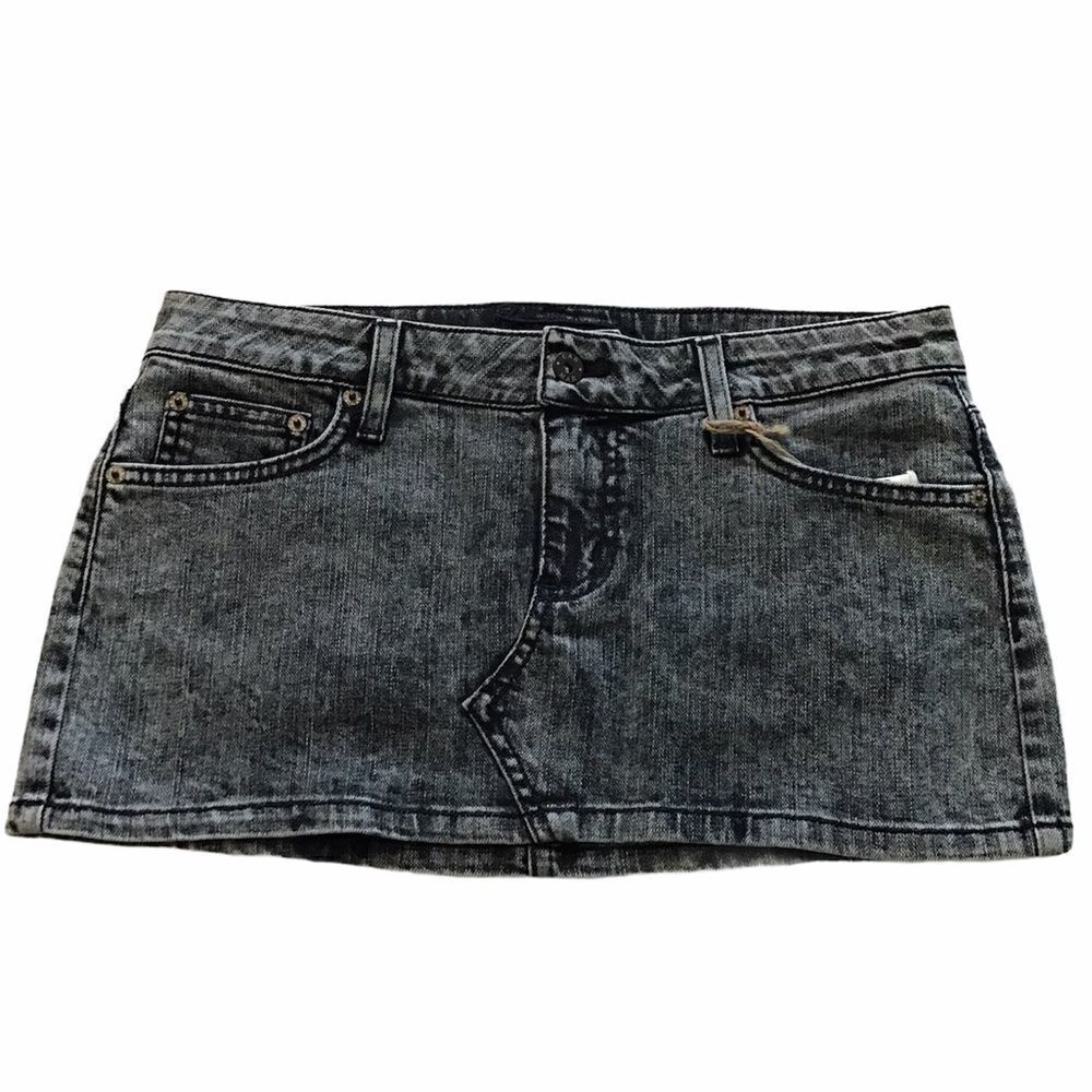 LF CARMAR Denim Mini Skirt Acid Wash Denim 5 Pocket Mini Skirt 27